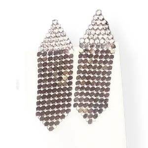 Stunning Rhinestone Pave & Silver Tone Earrings